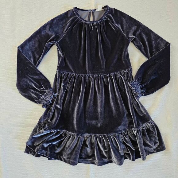 Crewcuts Girls Blue Velvet Holiday Dress Size Medium - Picture 1 of 4